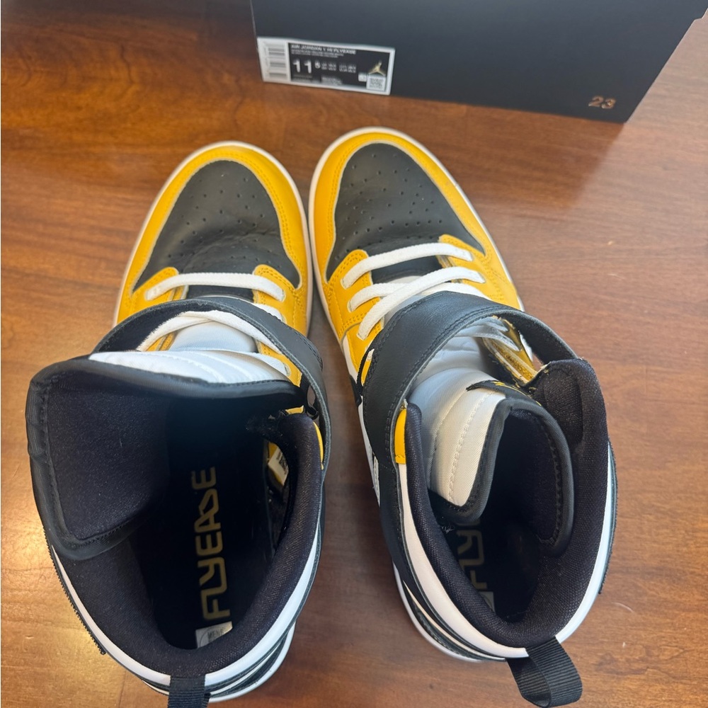 Nike Jordan 1 Fly Ease Yellow and Black Sneakers - Picture 8 of 11